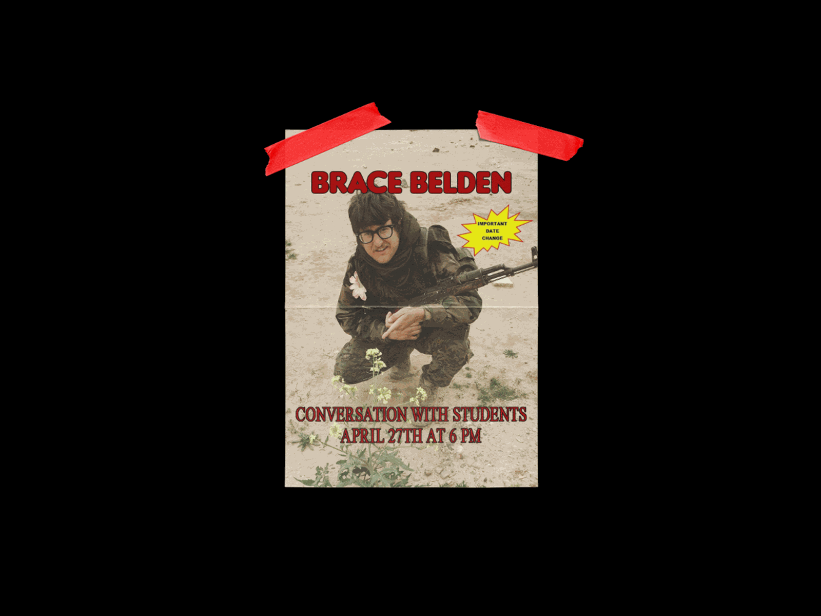 Poster featuring Brace Belden outdoors, holding a rifle. Text reads: 
